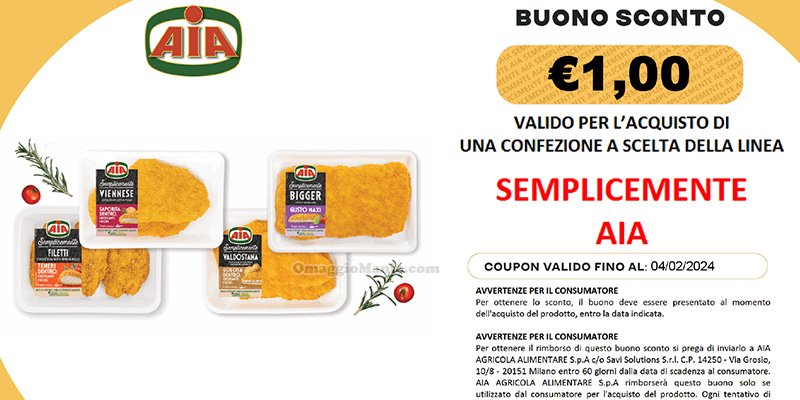 buoni sconto Semplicemente AIA