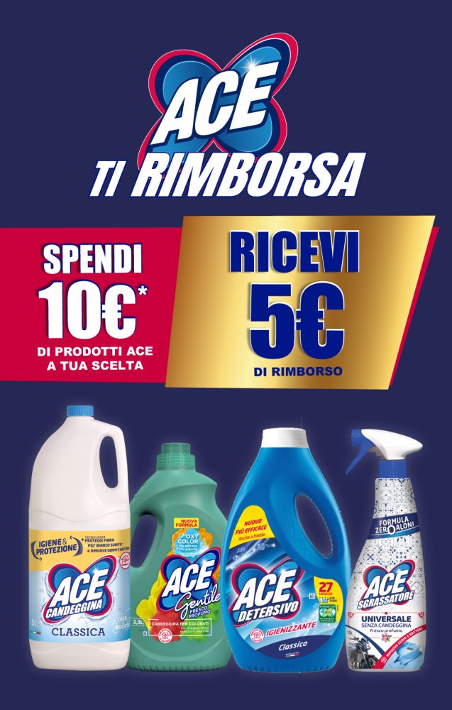 Ace Spendi 10 e ricevi 5 euro