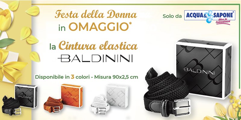 cintura elastica Baldinini omaggio da Acqua & Sapone per la Festa della Donna