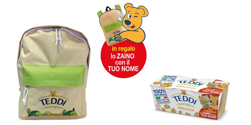 Teddi ti regala lo zaino con il tuo nome