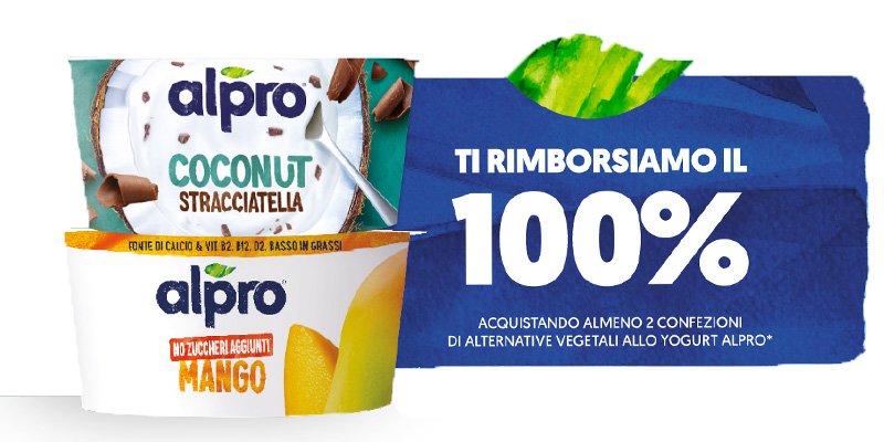 Promozione cashback Prova Alpro Pbay: rimborso garantito al 100%