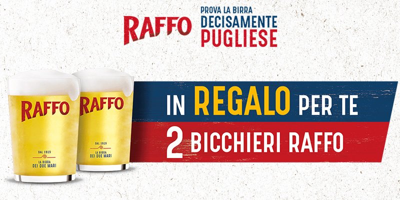 bicchieri omaggio Birra Raffo